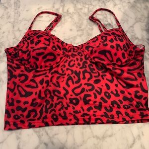 Cute pink leopard tank top